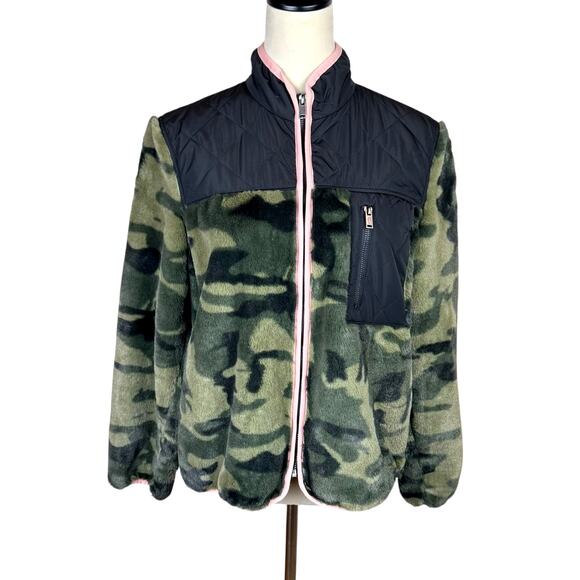 Rails Wesley Green Black Camo Soft Faux Fur Zipper Jacket Pockets Revolve - Picture 4 of 16